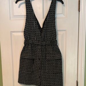 Black and White Checkered Sleeveless Dress